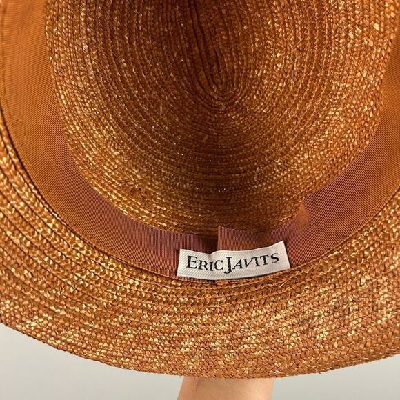 Eric Javits Vintage Wide Brim Straw Sun Hat - Picture 3 of 6